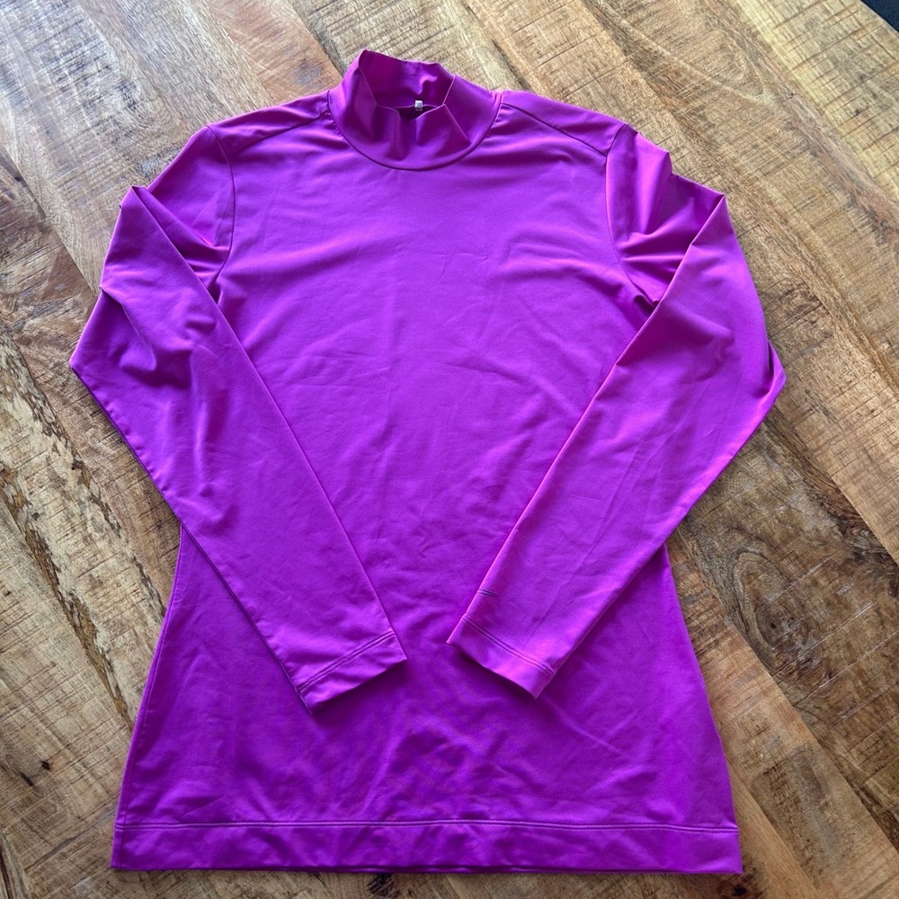 Nike Golf Dri-FIT Mock Neck Long Sleeve Base Layer Top Magenta Purple Womens M